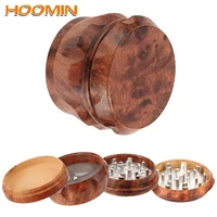 4 layers herb grinder for smoking tobacco accessories spice crusher resin tobacco smoke grinders drum type wood smoke crusher