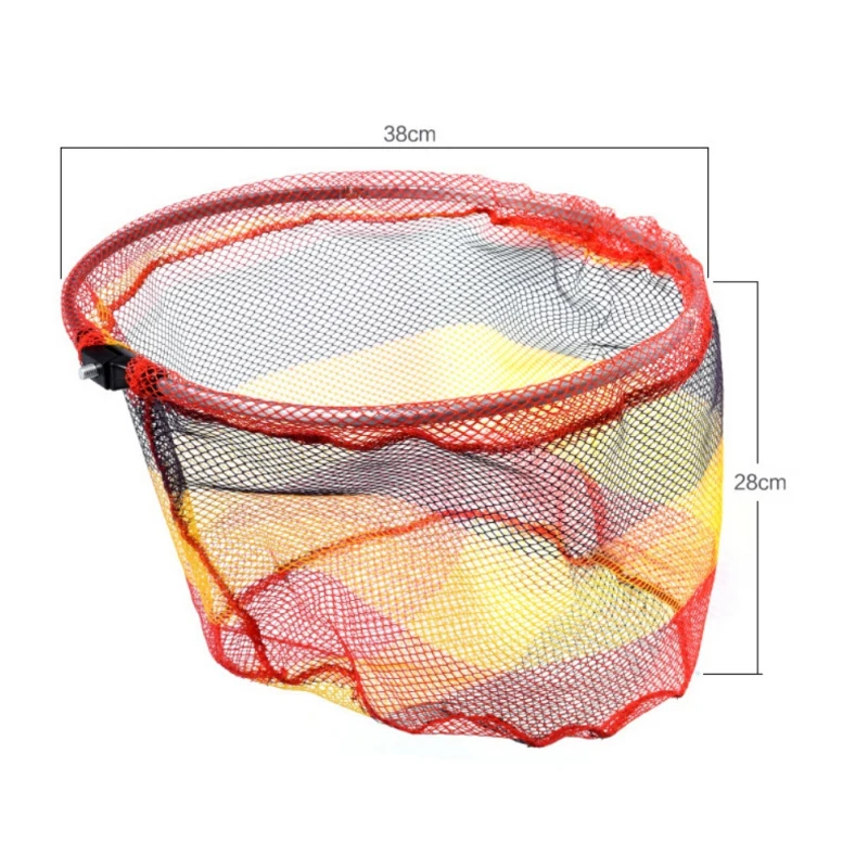 Folding Fishing Net Mesh Head Aluminum Alloy Frame Colorful Nylon Hand Landing tackle | Спорт и развлечения