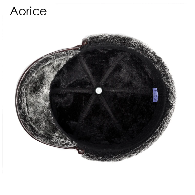 Aorice Натуральная кожа Мужская Бейсболка Hat КБР высокого качества из натуральной