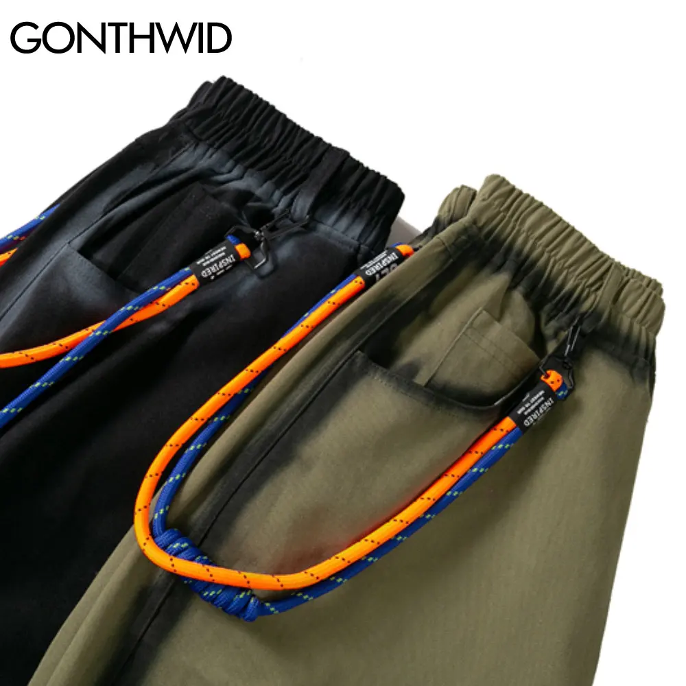 

GONTHWID Harem Cargo Pants Hip Hop Tie Dye Pockets Streetwear Mens Harajuku Fashion Casual Loose Baggy Joggers Trousers Male