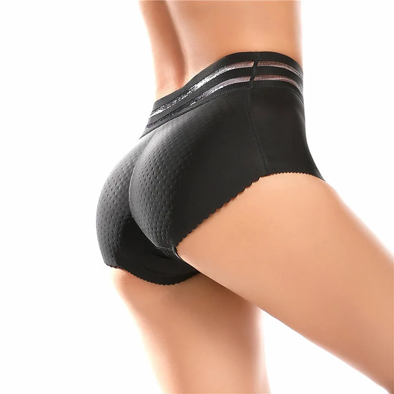 Sexy Women Mid-rise Sponge pad Enhancers Fake Ass Panty Hip Butt Lifter Underwear Bottom Push Up Panties Beathable Panty Shorts