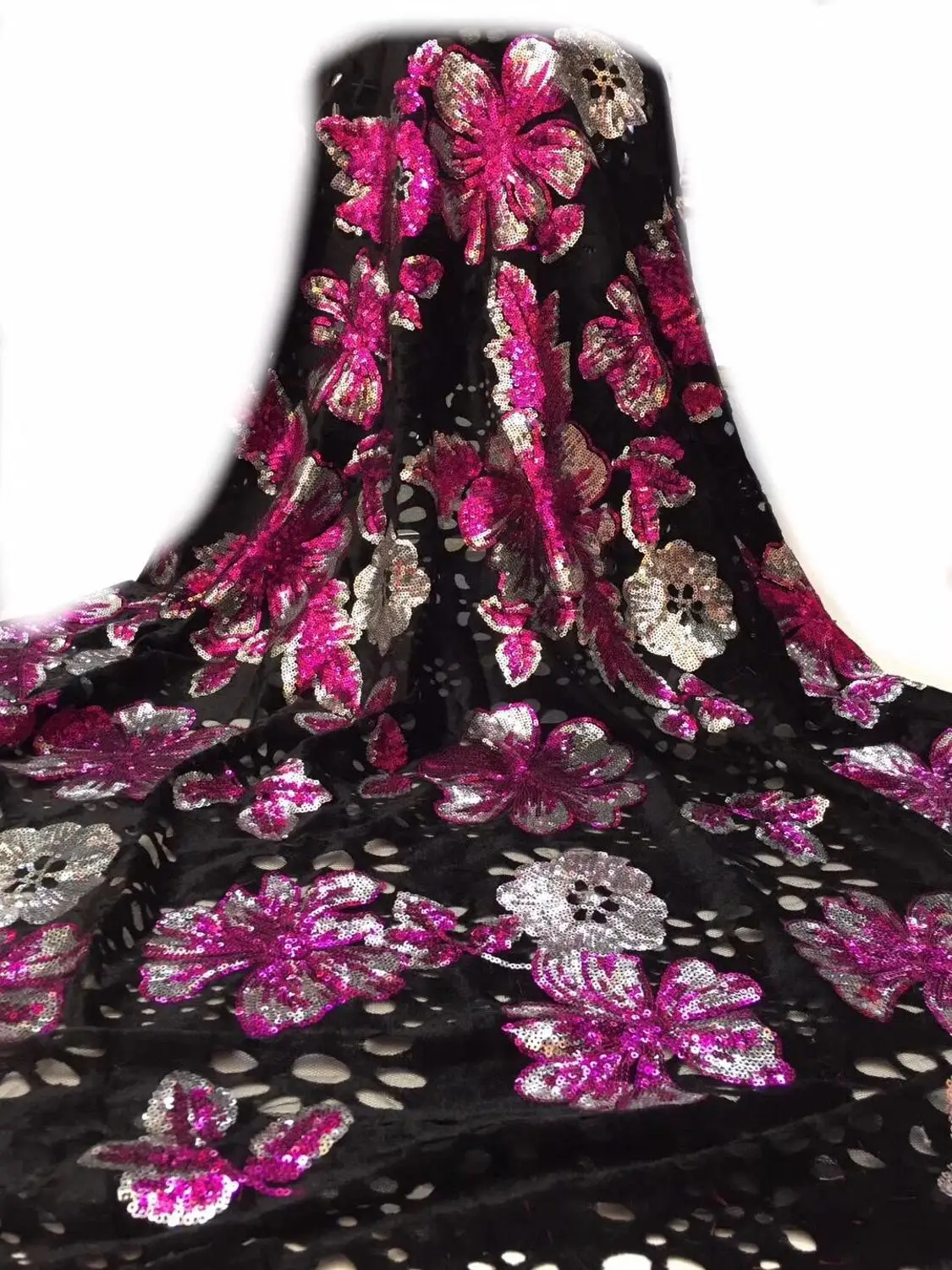 Хорошее качество L 10569 с блестками африканский тюль кружево ткань для свадебного