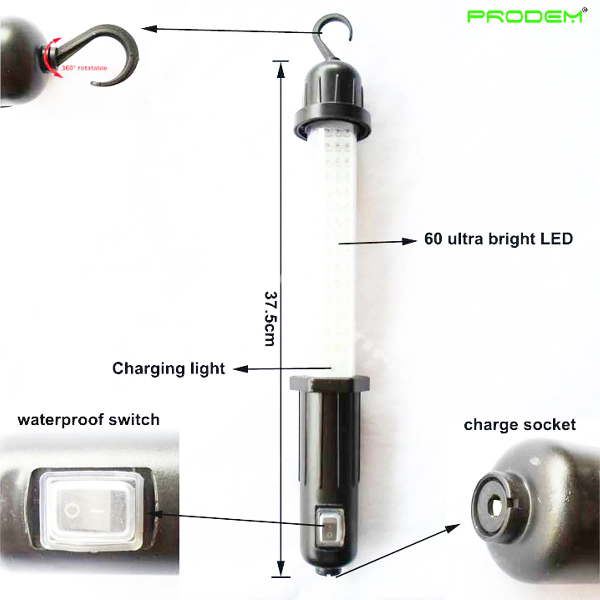 구매 충전식 60 LED 비상 조명 LED 작업등 4 팩, 핸드헬드 램프 배터리 자동차 길가에 사용