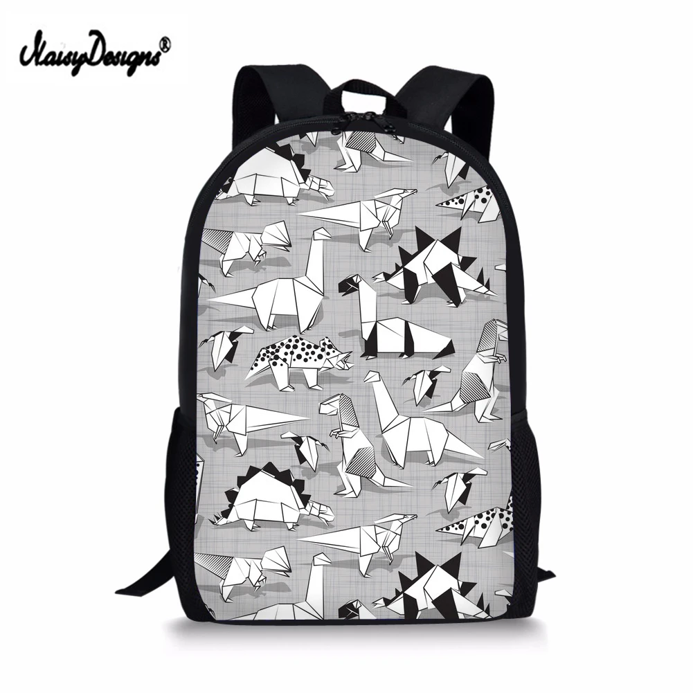 

NOISYDESIGNS Cartoon Kids Dinosaur Backpacks for School Classic Primary Grade Children Bagpack Unique Child Polyester Bookbags
