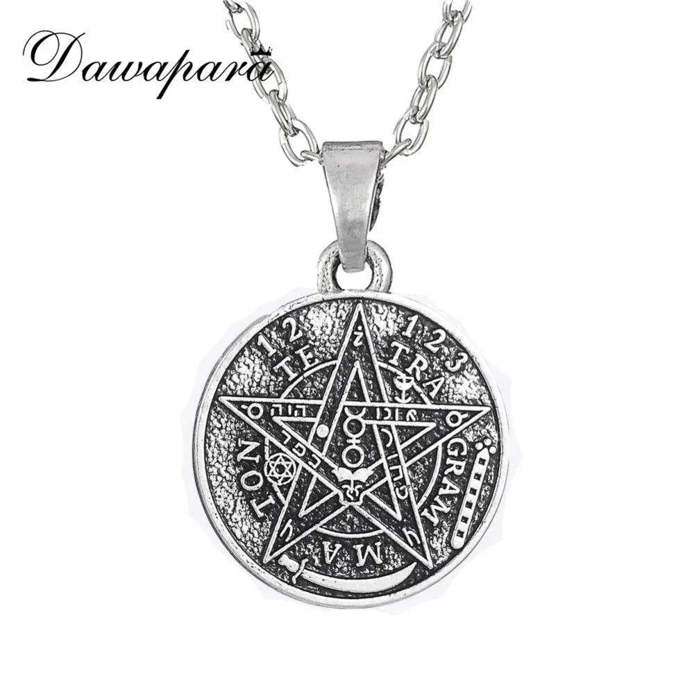 Dawapara сатана тетраграмма пентаграмма кулон ожерелье Wicca языческие украшения