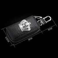 c key holder covers drivers license bag crocodile leather crystal crown car key case key organizer storage bag brief zipper auto