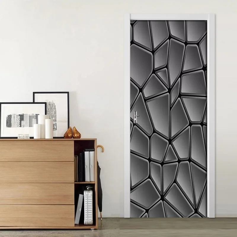 Темно-серая Геометрическая дверная наклейка настенное украшение для спальни