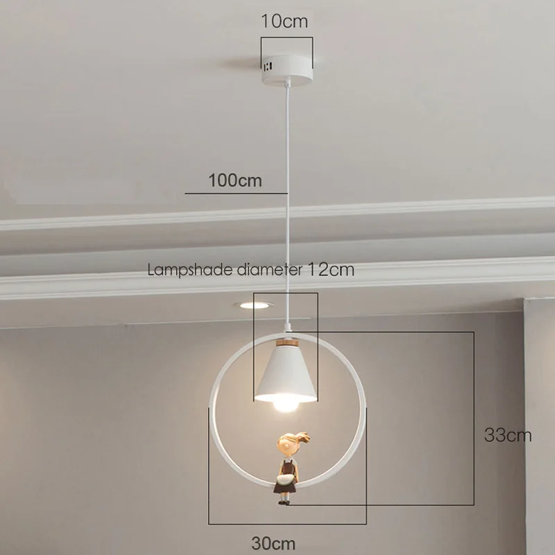 Скандинавская прикроватная люстра E27 с одной головкой современный
