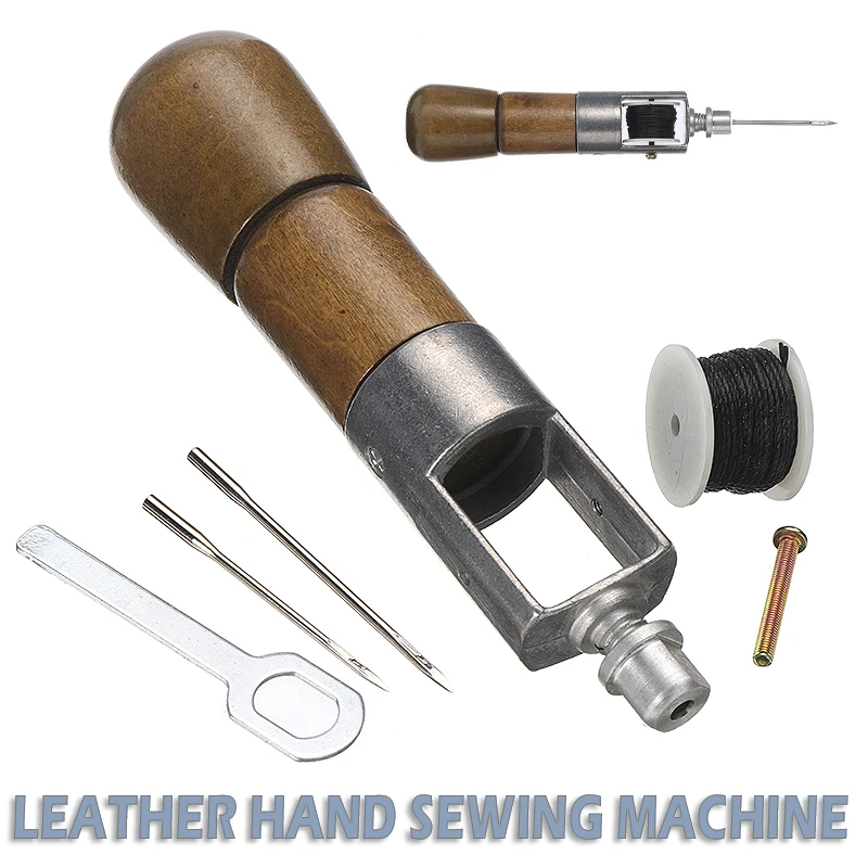 

1 Set Leather Craft Automatic Lock Stitching Sewing Awl Tool + Needle + Wrench DIY Craft Repair Tool Durable Household Supplies