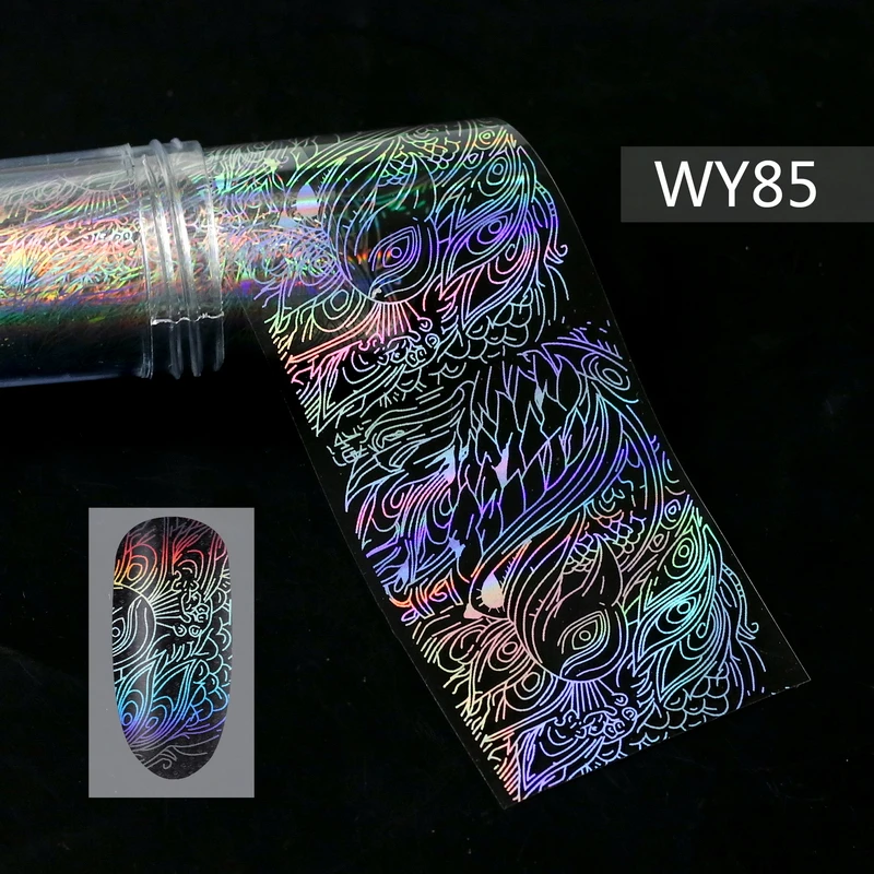 Y85 Nail Foils 1 шт. голографические наклейки-лак для ногтей Переводные Звездные полоски наклейки для дизайна ногтей смешанные узоры ползунки для хобби ногтевой дизайн - Цвет: Y85 Nail Foils