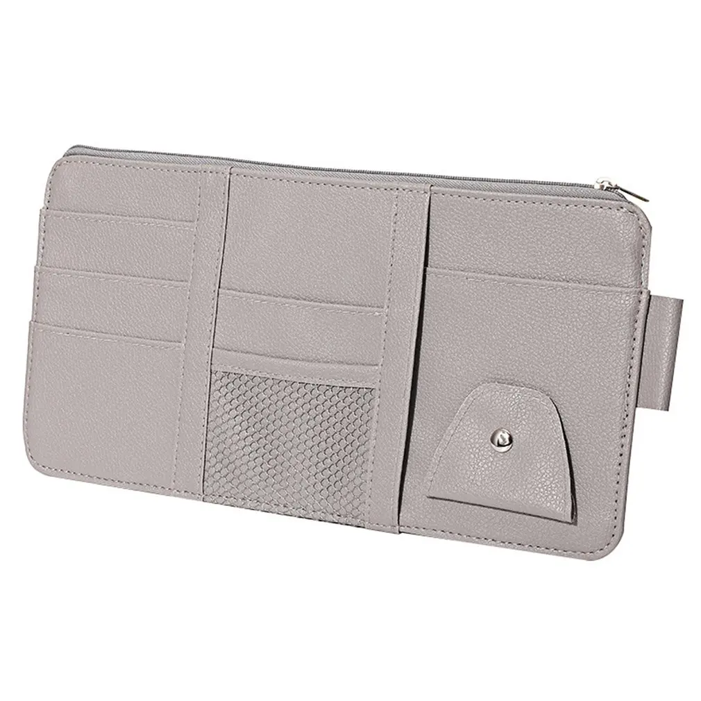 Multifunctional Sun Visor Storage Bag Card Holder Data Cable Storage Car Glasses Holder Automobile Sun Visor