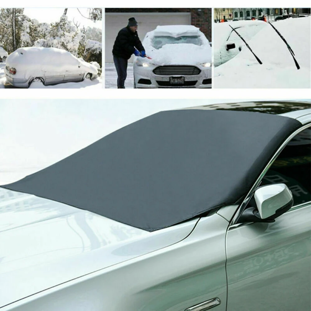 Magnetic Edges Car Snow Cover Car Windshield Snow Cover Car Sun Shade Cover Waterproof Windshield Protector for Car/Truck/SUV