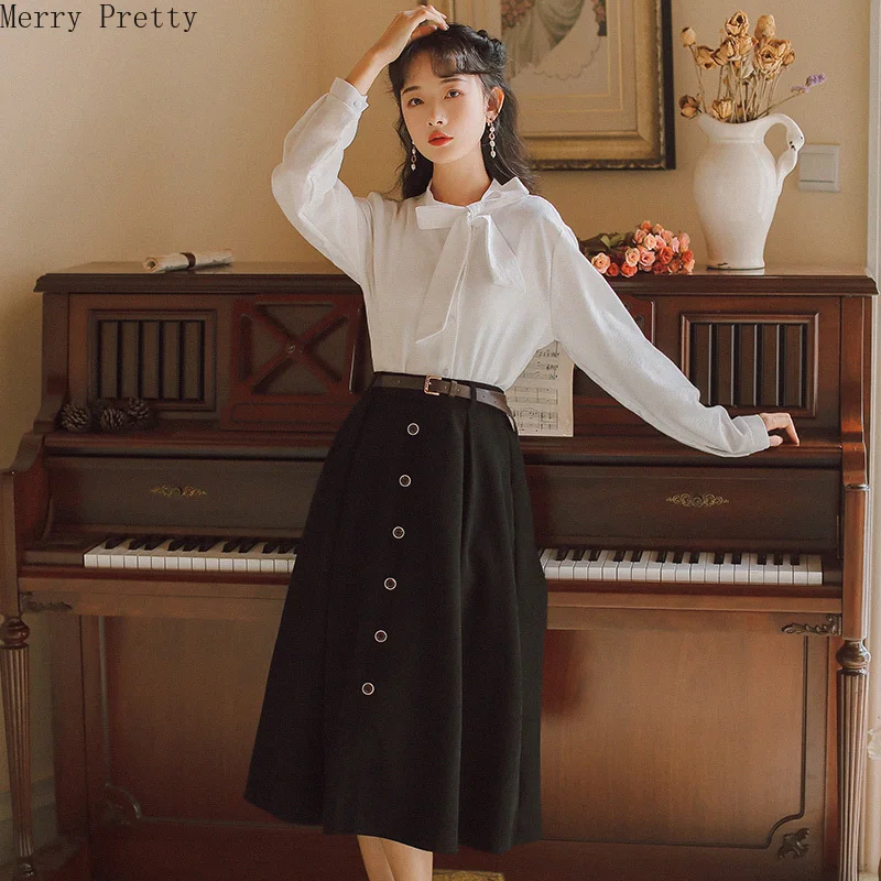 Женский комплект из двух предметов длинный рукав отложной воротник Кружевная