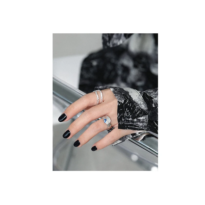 

Korean Version of ins Design Sense Texture Irregular Surface Zircon S925 Sterling Silver Ring for Women Jewelry