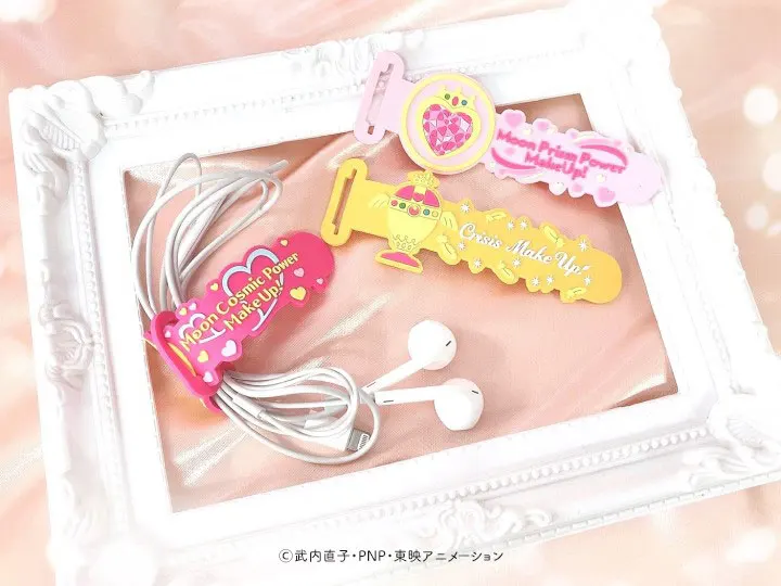 

Official 1set sailor moon Gashapon collection Music Box silicone Cable Ties Management little plate coasters