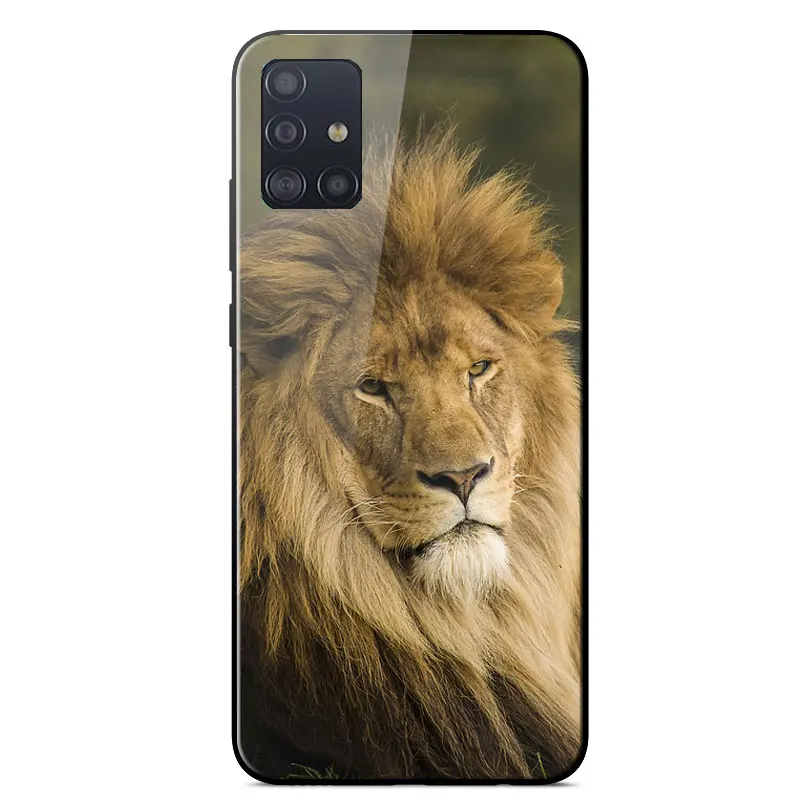 

Case For Samsung Galaxy A51 Mirror Painted TPU Frame Tempered glass Shockproof Back Cover For Samsung A51 SM-A515F Phone Cases