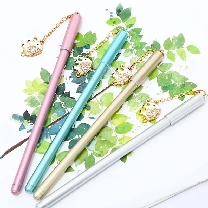 12 шт./компл. Милый Забавный слон и металлической подвеской гелевые ручки синего