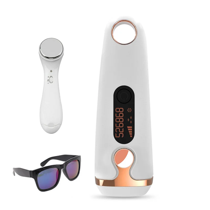 With Face Massager Новейший IPL эпилятор для удаления волос с ЖК-дисплеем 500000, эпилятор, триммер для постоянного бикини, безболезненный электрический эпилятор Vancostar с лазером - Цвет: With Face Massager