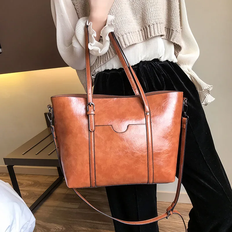 Большая сумка через плечо из искусственной кожи модная Повседневная