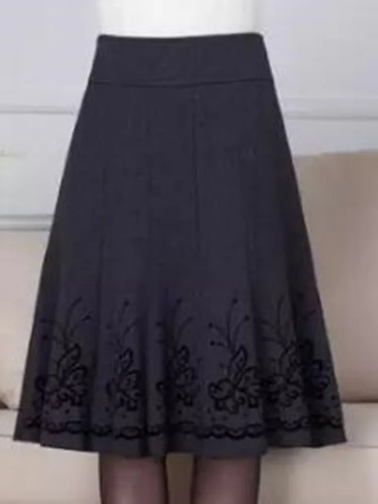 Осенне-зимние юбки для мам юбка с завышенной талией повседневная шерстяная