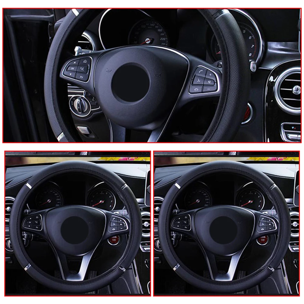 Автомобильные аксессуары универсальный кожаный чехол на руль противоскользящий