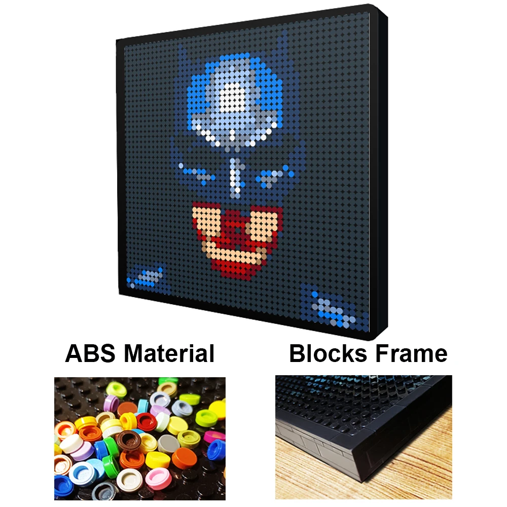 

Movie Figures Popular Animal-Like Super Heroes Portrait Pixel Mosaic Art Painting Building Blocks DIY Bricks Home Decoration Toy