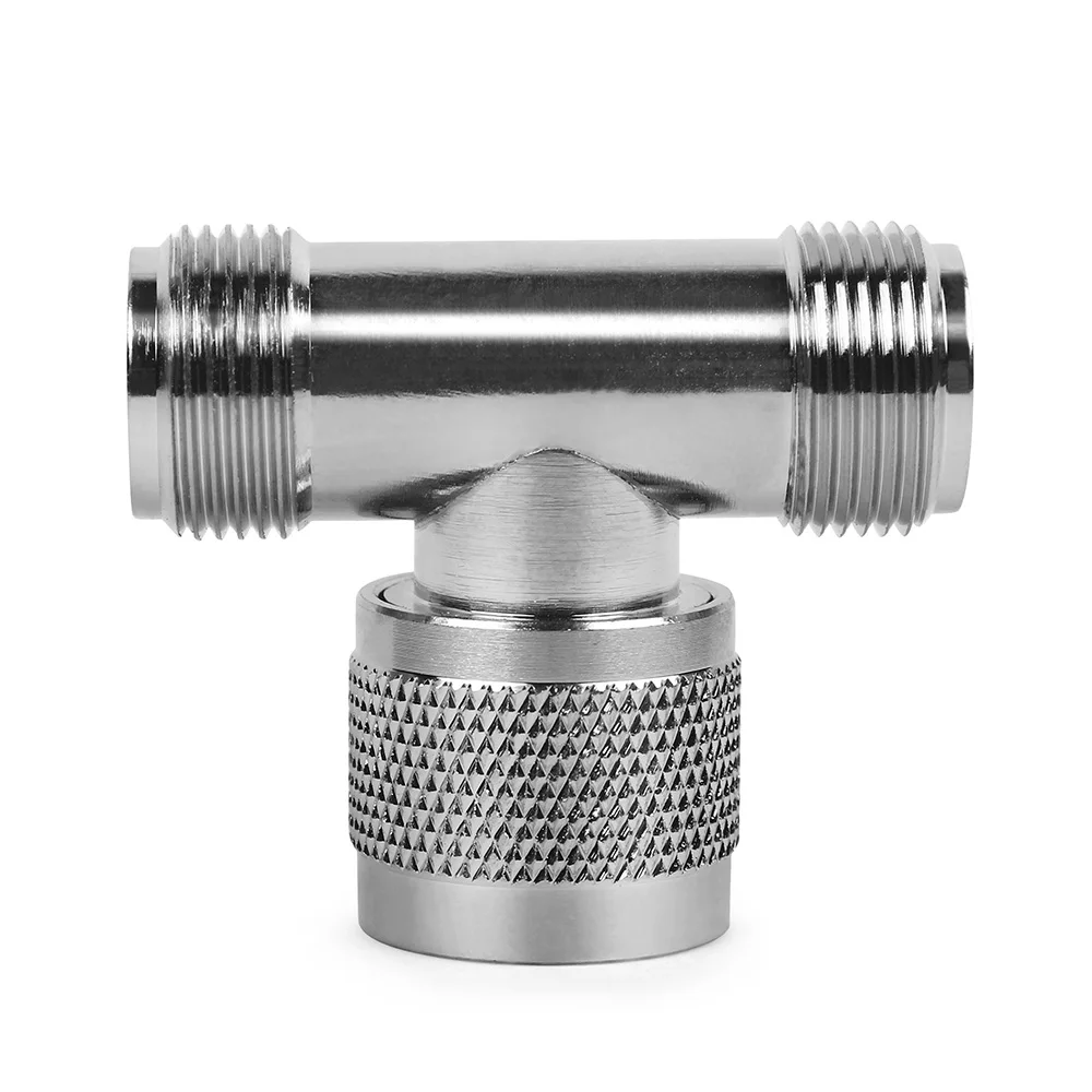 3pc/lot 3 Way N Male Jack to 2 N Female Connector T RF Adapter & 1m N male to N male Connector Cable for Antenna Signal Repeater