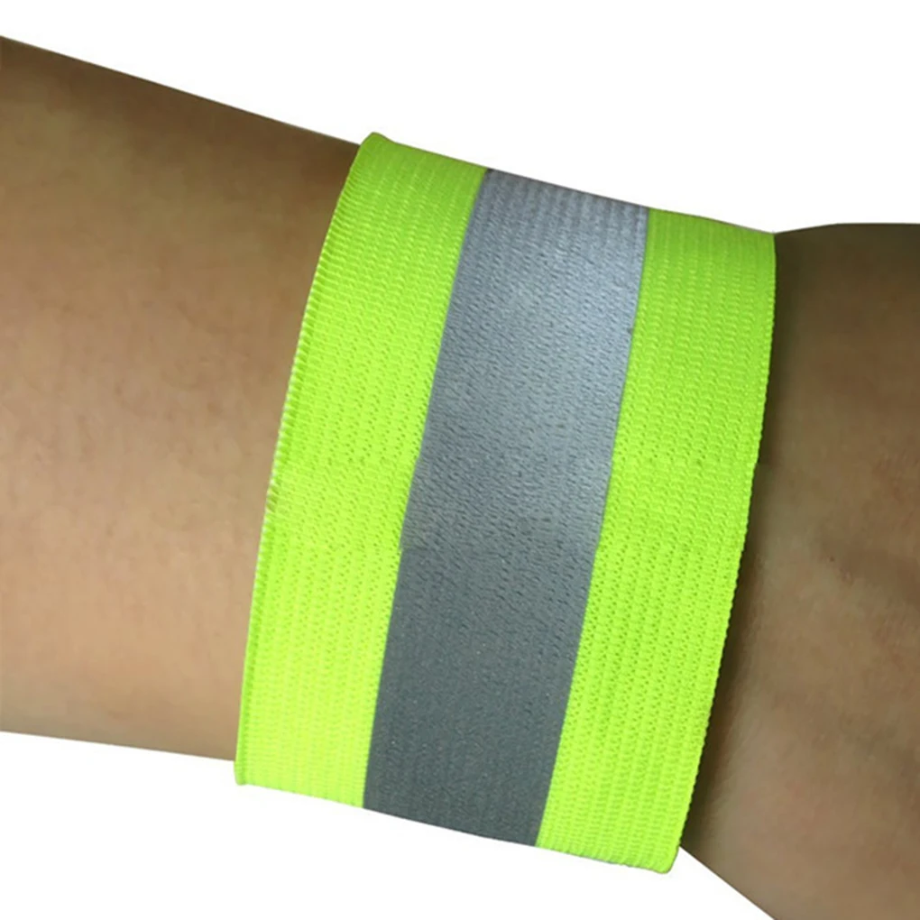 Светоотражающие защитные нарукавники повязки на лодыжку флуоресцентный зеленый