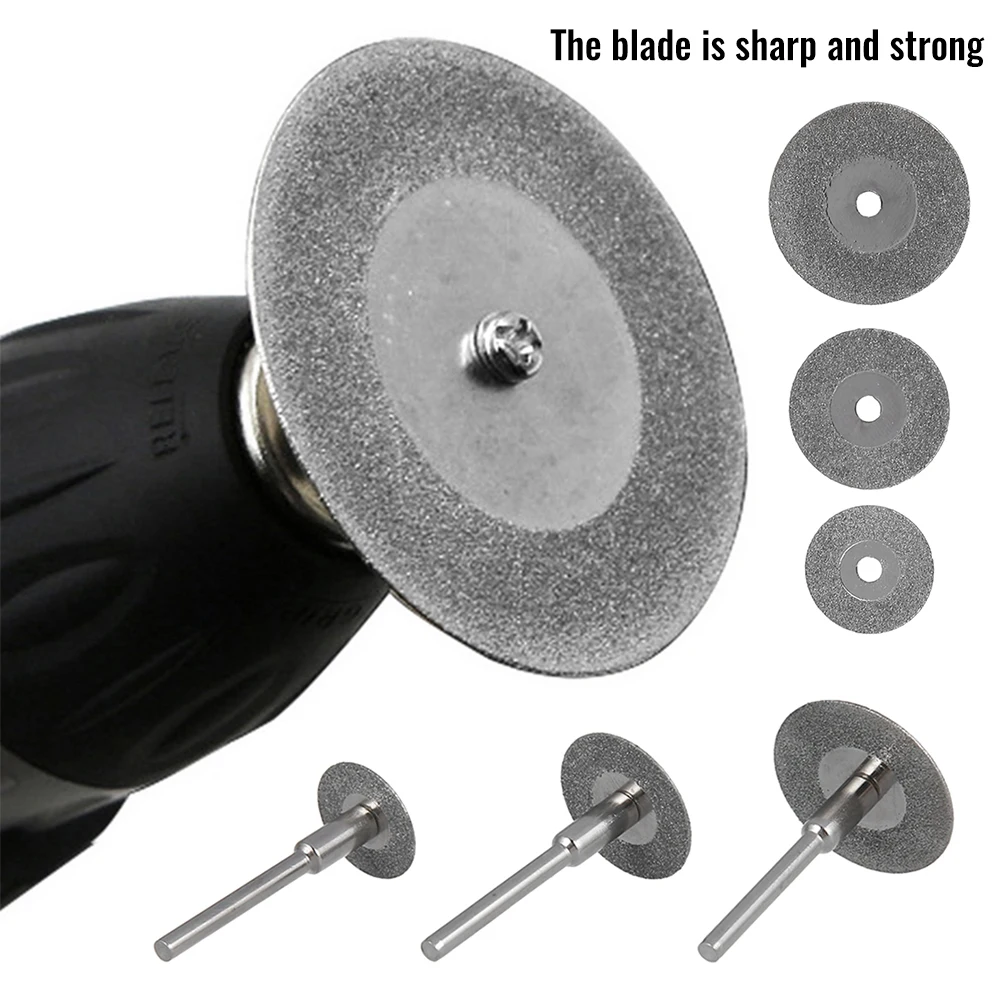 30pcs 16/20/25mm Mini Diamond Saw Blade Cutting Discs with 6pcs Connecting 3mm Shank for Dremel Drill Fit Rotary Tool | Инструменты