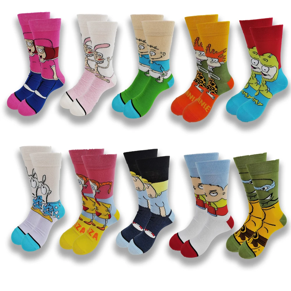 

1 Pair Funny Cartoon Anime Socks Novelty Men Socks Women Breathable Soft and Comfortable Happy Sock Gifts for Men