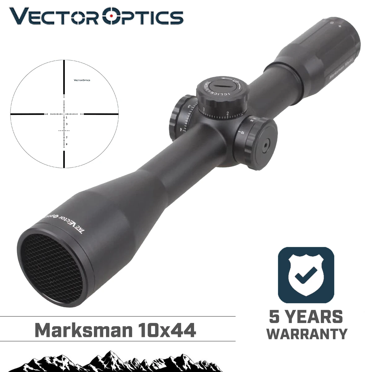Вектор Оптика стрелок 10x44 мм Охота длинные зрачка Varmint прицел с дальномер Стекло сетка 30 мм Крепление объектива переходное кольцо