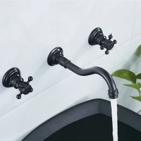 oil rubbed bronze widespread bathroom sink faucet dual handles 3 holes mixer tap wall mount tub faucet mixer tap