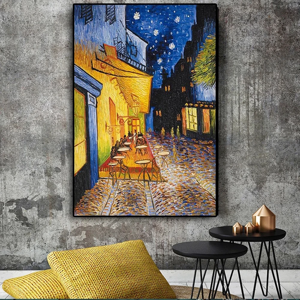 

Van Gogh Cafe Terrace Night Oil Canvas Posters and Printed Wall Art Paintings Living Room and Landscape Impressions