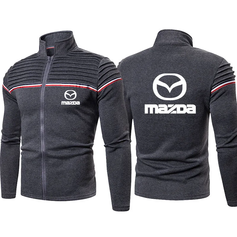 

Куртка мужская с принтом логотипа Mazda, повседневная одежда на молнии, куртка в стиле хип-хоп, с помятыми плечами, весна-осень