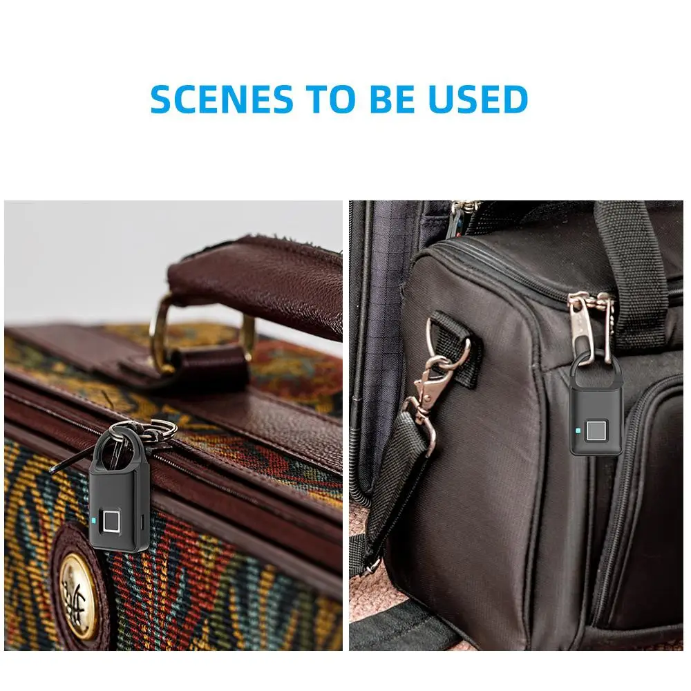 

MeterMall Waterproof Super Long Standby Electronic Padlock Home Luggage Bag Locker Warehouse Door Fingerprint Lock Smart Lock