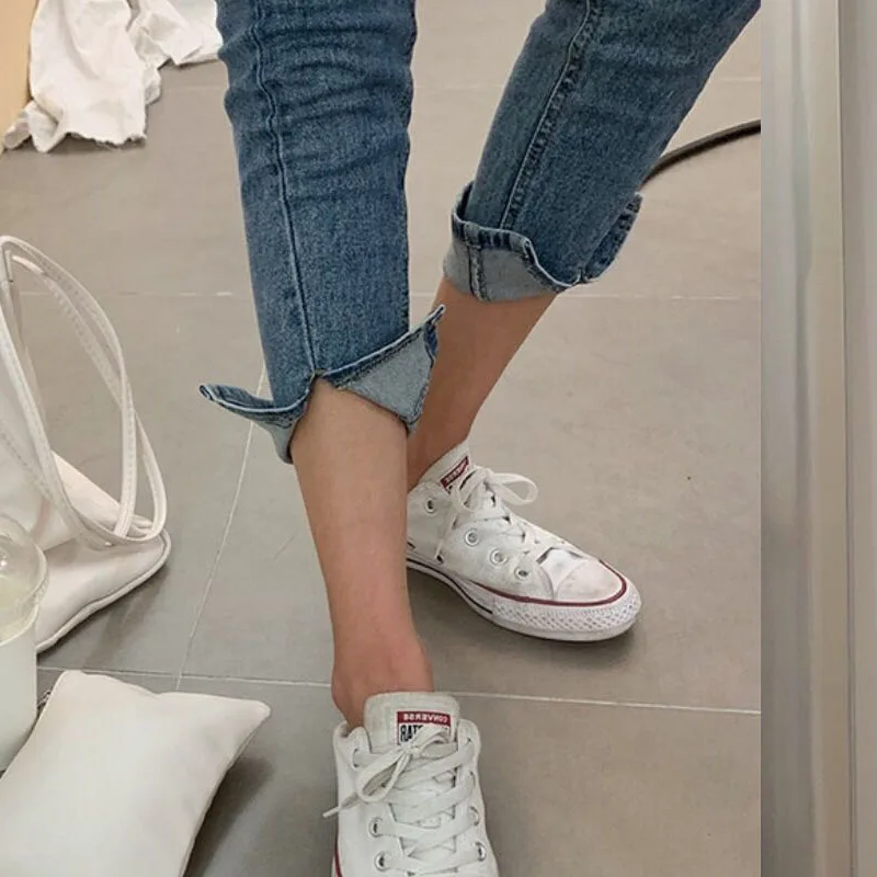 

2020 New Summer Women Blue High Waist Jeans Pants Single-breasted Female Pencil Jeans Women Denim Skinny Pants Trousers 10407