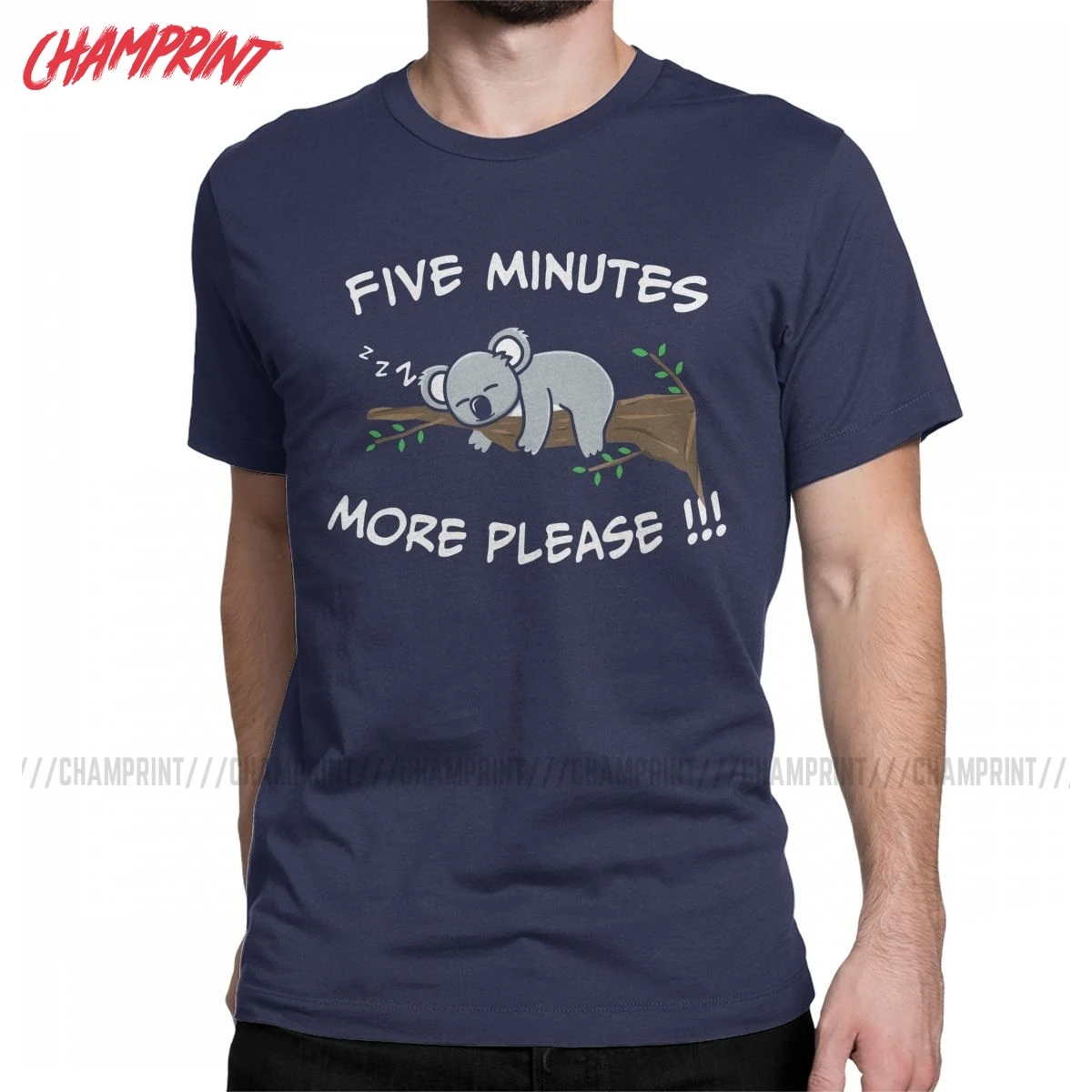 

Funny Slow Koala Bear Hanging Sleeping Tree T-Shirt for Men Round Collar 100% Cotton T Shirts Short Sleeve Tees 6XL Clothing