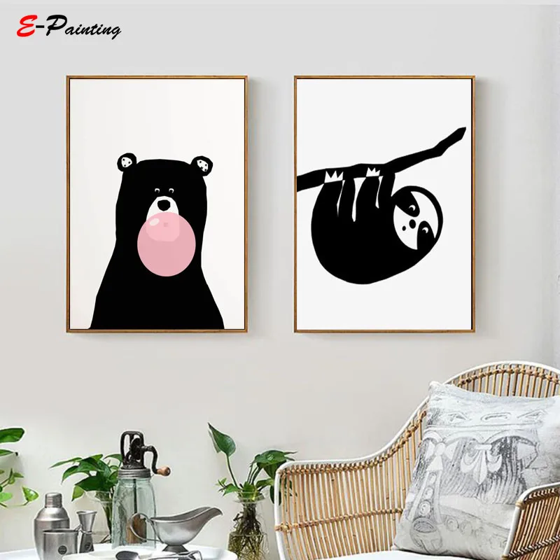 Современный холст художественный принт для детской комнаты Милый Постер с