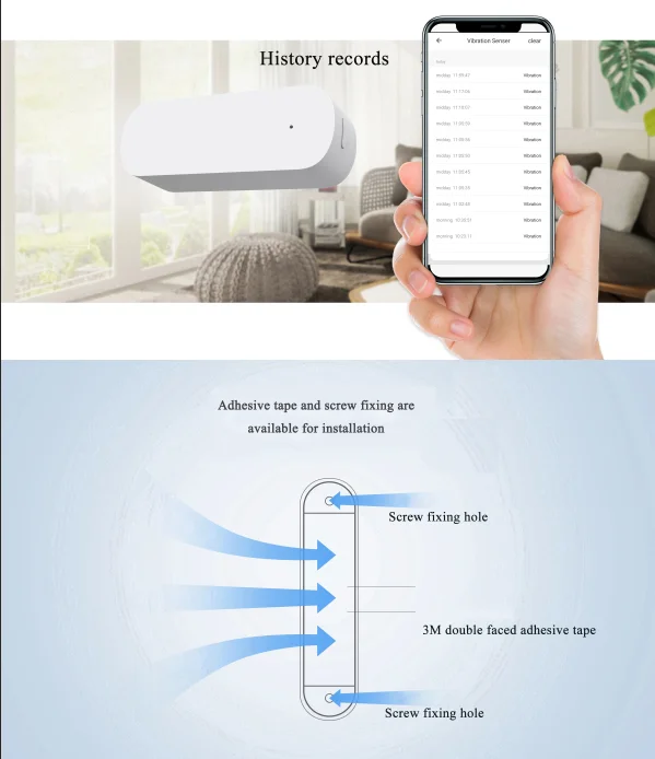

Small smart vibration sensor motion vibration sensor detection alarm monitor smart home connection tuya gateway use