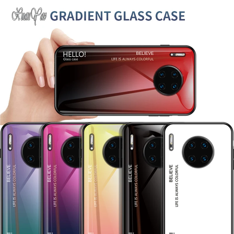 

XUANYAO Cases For Huawei Mate 30 Case Glass Back Cover Coque For Huawei Mate 30 Pro Cover Case Silicone For Huawei Mate 30 Lite