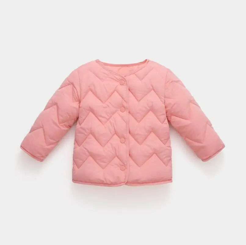 pink Теплая весенняя куртка для мальчиков и девочек; зимнее пальто с длинными рукавами и хлопковой подкладкой для малышей; милая ветровка для малышей; детская куртка; одежда - Цвет: pink
