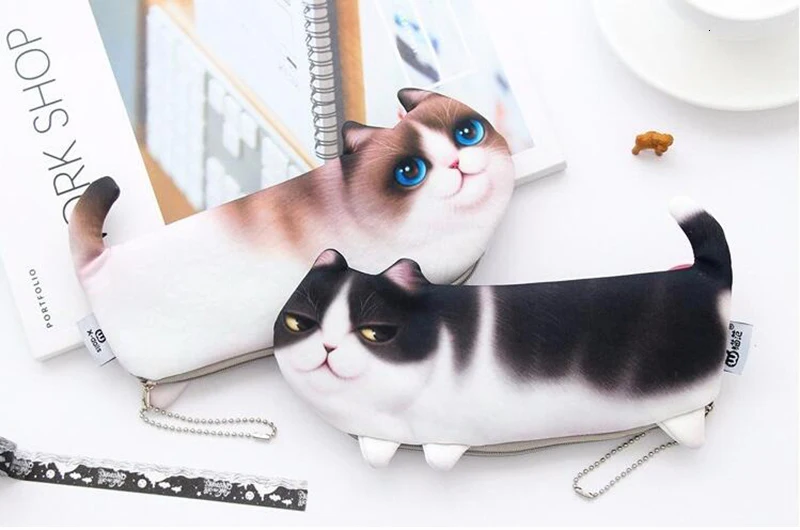 Школьный офисный карандаш, чехлы Kawaii, милый кот, мультяшная коробка для ручки, сумка, школьные принадлежности, канцелярские принадлежности, сумка для хранения 05169