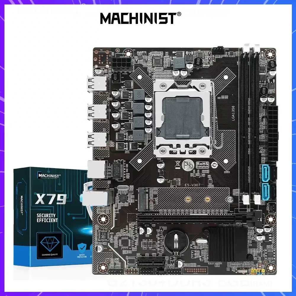 machinist x79 motherboard lga 1356 set kit with xeon e5 2420 cpu processor 8gb24gbddr3 ecc ram memory m 2 nvme x79 v304 free global shipping