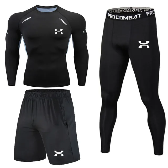 

Long sleeve men's sportswear 3-piece printed T-shirt short sleeve sportswear casual pullover T-shirt 2021 men's fashion suit