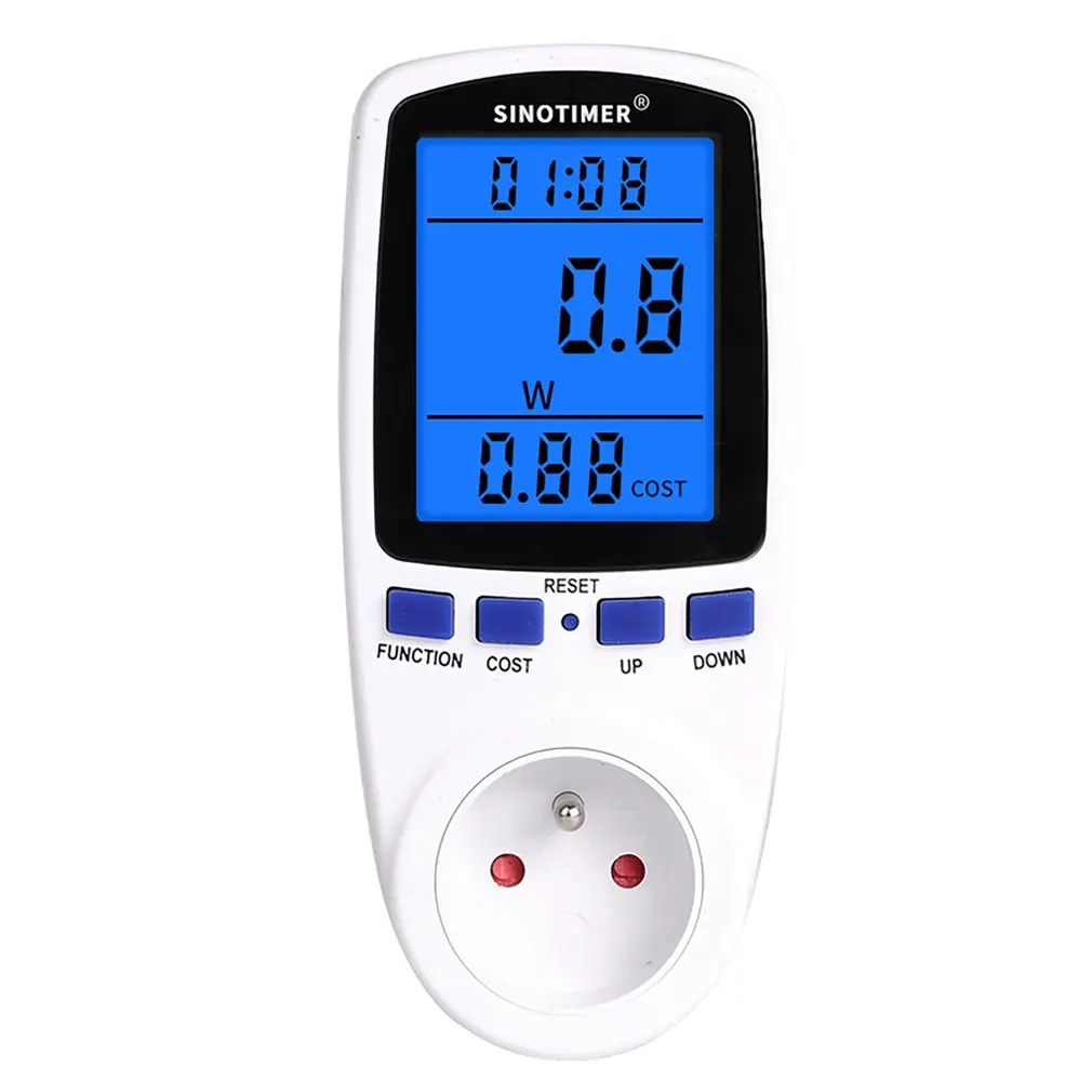 

EU US UK FR BR AU Socket Digital Wattmeter Power Consumption Watt Energy Meter KWh AC 230V 120V Electricity With Backlights