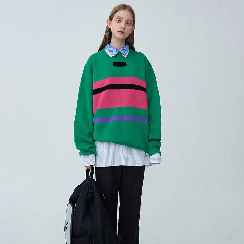 

ADER ERROR Mix Color Knitted Sweater Men's Women's Sweater Streetwear Sweatshirts Autumn Winter Sweater Women's Clothing 2021