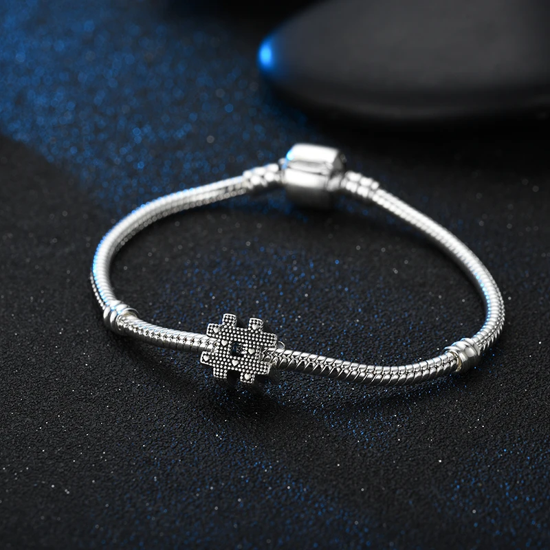 Suplush 100% 925 Sterling Silver Charm Beads For Original Brand Bracelet Charms Hashtag Symbol | Украшения и аксессуары