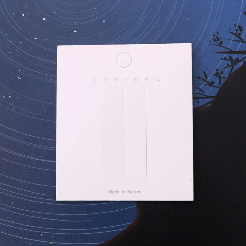 White Earing Necklace Packing Card Rectangle Korea Thick Hairpin Clip with NYU Printing Can Be Customized | Украшения и