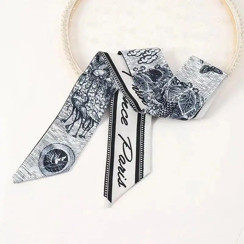 

Retro Letter Hair Ribbons French Elegant Long Headband Bag Strap Accessories Beautiful Girls Bow Knot Hair Band Long Hair Scarf