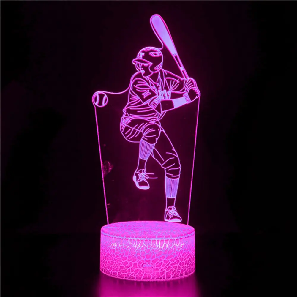 

3D night light for baseball players sports lovers figure figures dolls toys desktop decoration game ornaments Christmas gift